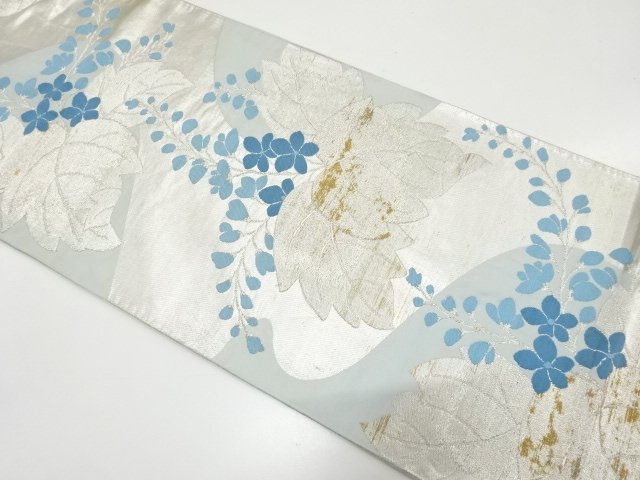 JAPANESE KIMONO / ANTIQUE PAULOWNIA PATTERN WOVEN FUKURO OBI (MATERIAL